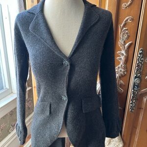 Elegant Gray Women's cashmere riding blazer by Raffi Cashmere.